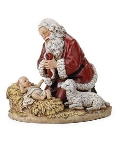 KNEELING SANTA FIGURE 8.75"