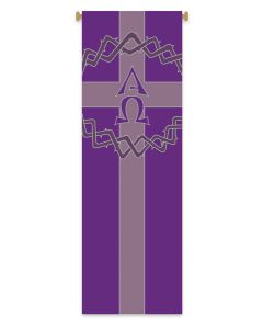 Lenten Banner #7155 with Crown of Thorns and ALPHA/OMEGA