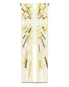 Liturgical Banner #7505, White with Cross Motif