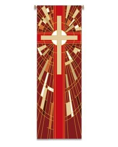 Liturgical Banner #7506, Red with Cross Motif