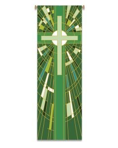 Liturgical Banner #7507, Green with Cross Motif