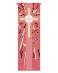 Liturgical Banner #7509, Rose with Cross Motif