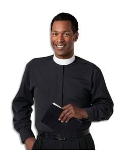 Men's Long Sleeve Banded Collar Clergy Shirts