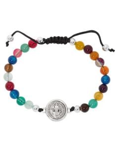 Multi Color St Benedict Corded Bracelet