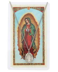 OL Guadalupe Medal on Prayer Card