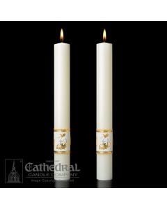 Ornamented Complementing Altar Candles