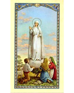 Our Lady of Fatima Novena Prayer Laminated Holy Card #800009