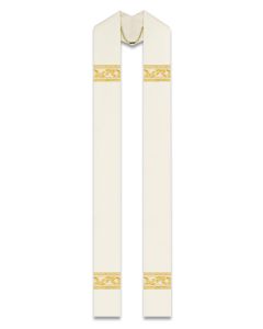 Overlay Stiole #50-5185, Ecru Pius With Woven Gold Bands