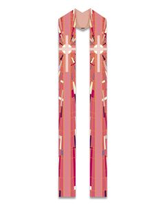 Overlay Stole #50-7509, Rose Deco with Printed Cross Motif