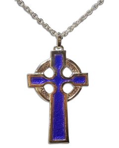 Pectoral Cross #52061, Silver Plated with Purple Enamel