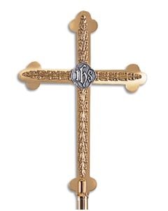 Processional Cross #K1060, Solid Brass