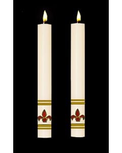 Red Fleur de Lis Altar Candles