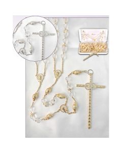 Rosary Lasso Silver Glass and Filigree Beads