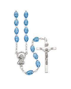 Rosary Oval Plastic Blue 7mm