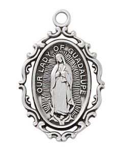 SS OL Guadalupe Medal on 18" Chain