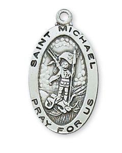 SS St Michael Medal w/18" Chain