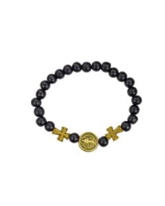 St Benedict Wood Stretch Bracelet
