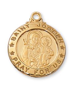 St Joseph Gold over SS w/ 20" Chain