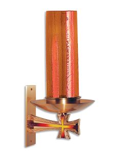 Wall Mounted Sanctuary Lamp #21BSL55, Cast Textured and Satin Bronze