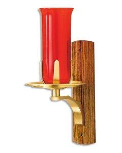 Wall Mounted Sanctuary Lamp #28BSL28, Cast Textured and Sain Bronze