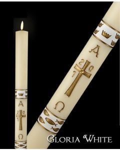 White Gloria Paschal Candle